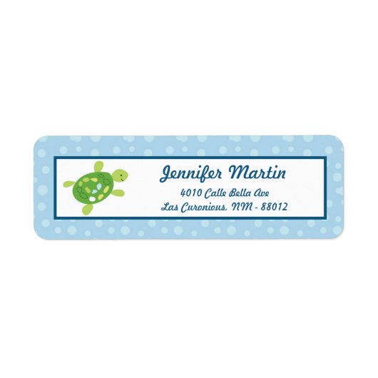 0,75 x 2,25-inch Return Address Label Zee Turtle R (Voorkant)