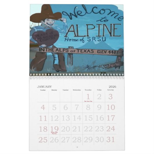 0-Alpine, Texas 2010 Calendar door Texas Daytrippe Kalender (Jan 2026)