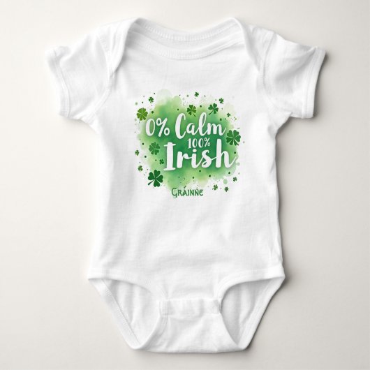 0% Calm, 100% Irish  for Spirited Sprouts Romper (Voorkant)