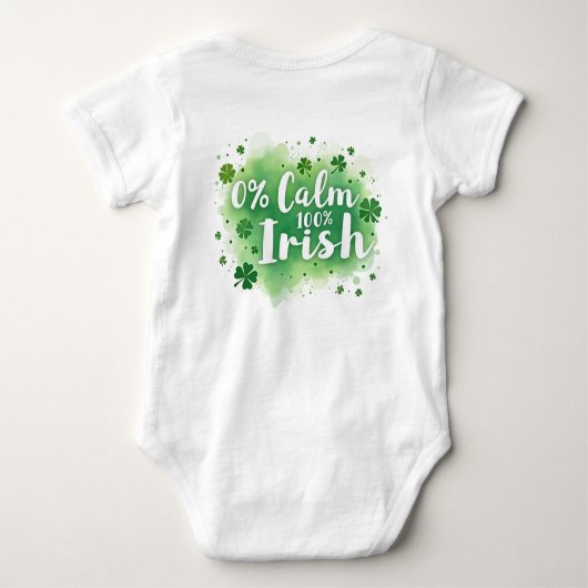 0% Calm, 100% Irish  for Spirited Sprouts Romper (Achterkant)