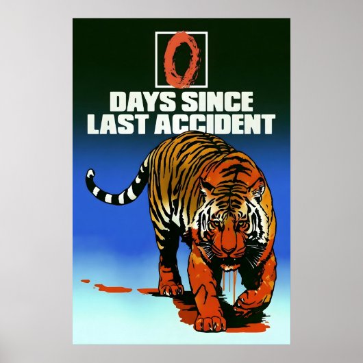 0 dagen sinds het laatste ongeval Japanse abstract Poster (Voorkant)