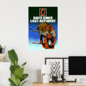 0 dagen sinds het laatste ongeval Japanse abstract Poster (Thuiskantoor)