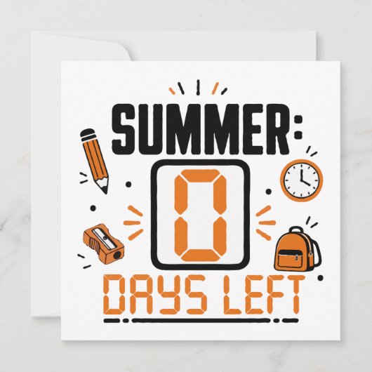 0 Dagen Te Laat Ontwerp voor School Aftelling Kaart (Voorkant)