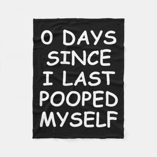 0 Days Since I Last Oped Myself, Funny, Jokes, Sar Fleece Deken (Voorkant)