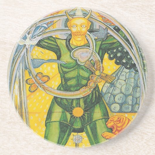 0. De pool - Thoth Tarot Zandsteen Onderzetter (Voorkant)