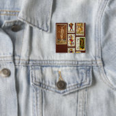 0 De pool Vierkante Button 5,1 Cm (In situ)