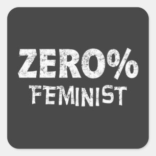 0% feministisch anti-feminisme 0% feministisch vierkante sticker