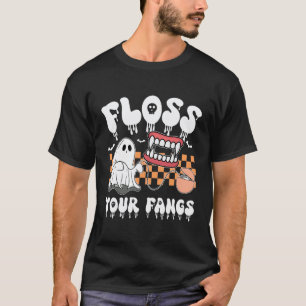 0 Flos je hoektanden Boo Tandarts Halloween Grieze T-shirt