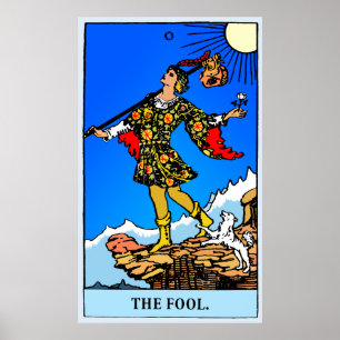 0 - Fool, Tarot art - frisse energiekleurstoffen - Poster
