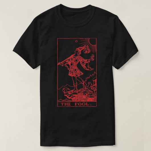0 Fool Tarot occult Lucifer 666 Goth Blackcraf T-shirt (Design voorkant)