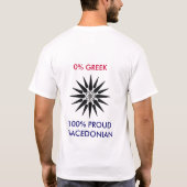 0% Grieks - 100% trots Macedonisch T-shirt (Achterkant)