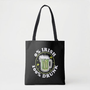 0 Iers 100 Drink Groen Bier Grappig St Patrick s Tote Bag