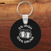 0% Iers 100% Drink Saint Patrick Day 1 Sleutelhanger (Voorkant)