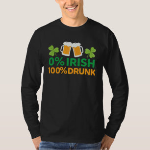0 Iers 100 Drink Saint Patrick's Day Bier Mokken T-shirt