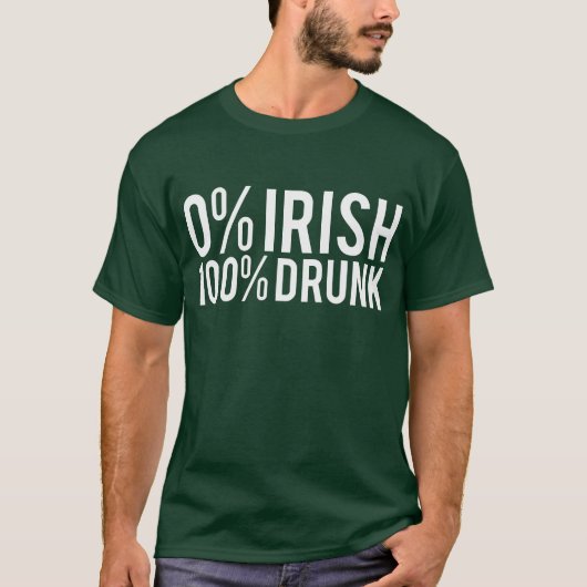 0% Iers 100% Drink T-shirt (Voorkant)