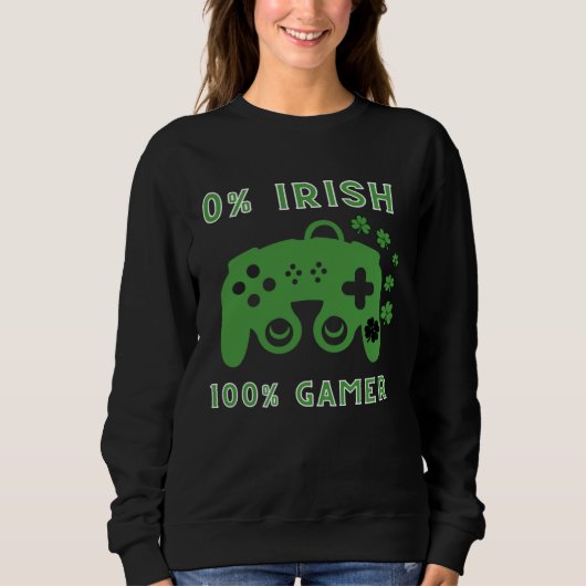 0 Iers 100 gamer St Patricks Day Gaming Trui (Voorkant)