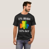 0% Iers 100% Gay Funny St. T-shirt (Voorkant volledig)