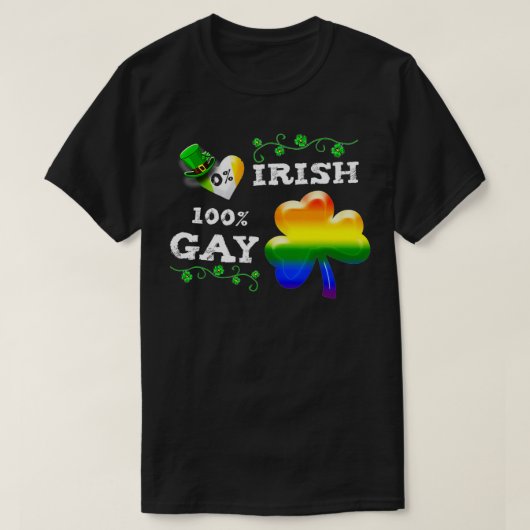 0 Iers 100 Gay Grappig St Saint Patricks Dag 1 T-shirt (Design voorkant)