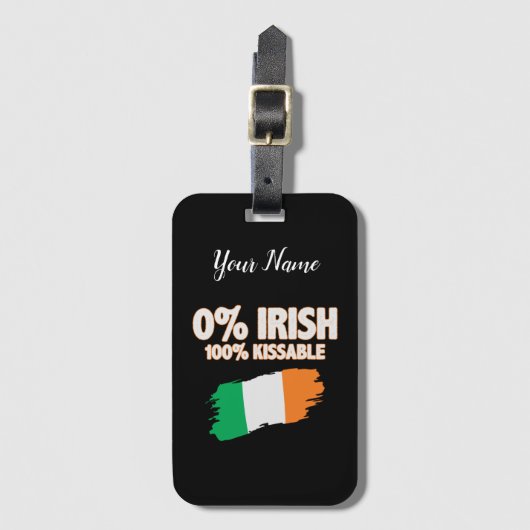 0% Iers 100% Kissable Bagagelabel (Voorkant (verticaal))