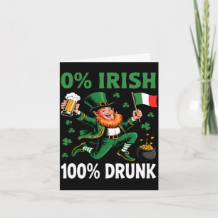 0% Iers 100% vader grappig St. Patrick's Day drink Kaart