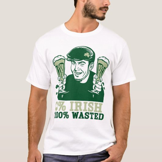 0% Iers, 100% verspild T-Shirt (Voorkant)