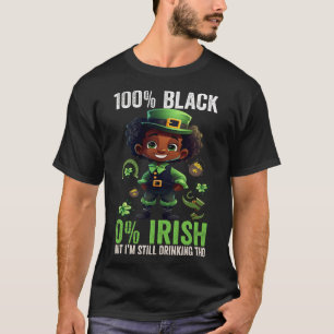0% Iers 100% Zwart - grappige St. Patricks Dag Zwa T-shirt