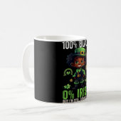 0% Iers 100% Zwart -grappige St. Patricks Dag Zwar Koffiemok (Voorkant links)