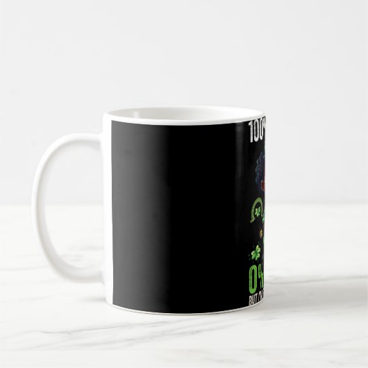0% Iers 100% Zwart -grappige St. Patricks Dag Zwar Koffiemok (Links)