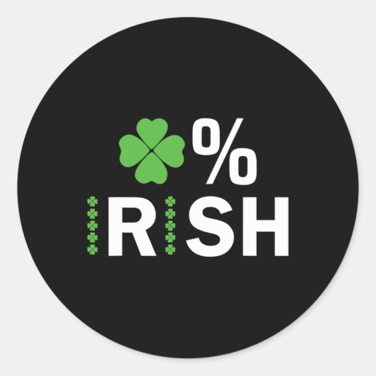 0% Iers Lucky Shamrock 0% Iers St Patr Ronde Sticker (Voorkant)