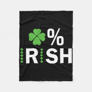 0% Iers Lucky Shamrock Nul Procent Ierse St Patr Fleece Deken