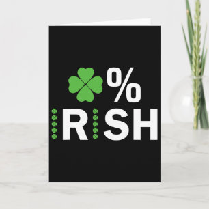 0% Iers Lucky Shamrock Nul Procent Ierse St Patr Kaart