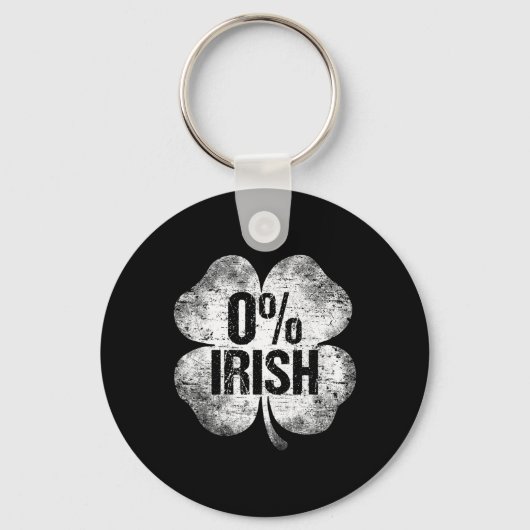 0% Iers Shamrock St Patrick's Dag Grappige Sint Pa Sleutelhanger (Voorkant)