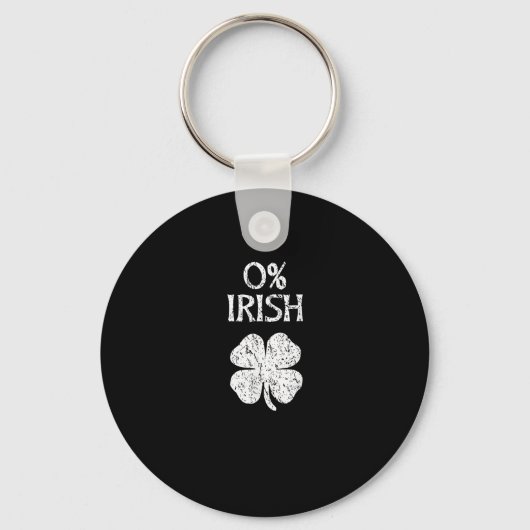 0% Iers St. Patrick's Day Zero Procent Graphic T- Sleutelhanger (Voorkant)