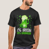 0% Ierse 100% Drunkish Funny Drink Lover St Pat T-shirt (Voorkant)