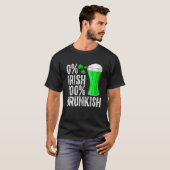 0% Ierse 100% Drunkish Funny Drink Lover St Pat T-shirt (Voorkant volledig)
