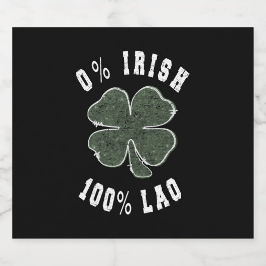 0 Ierse 100 Loa Shamrock Sparkling Wijnetiket (Enkel label)