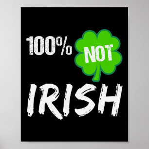 0% Ierse Shamrock Gelukkige St. Patricksdag 100% N Poster