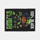 0% Irish 100% Black -funny St. Patricks Day Black  Fleece Deken (Voorkant (Horizontaal))