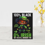 0% Irish 100% Black -funny St. Patricks Day Black  Kaart (Gele Bloem)