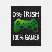 0% Irish 100% Gamer Funny St Patricks Day Video Ga Fleece Deken (Voorkant)