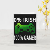 0% Irish 100% Gamer Funny St Patricks Day Video Ga Kaart (Gele Bloem)