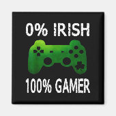0% Irish 100% Gamer Funny St Patricks Day Video Ga Magneet (Voorkant)