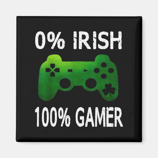 0% Irish 100% Gamer Funny St Patricks Day Video Ga Magneet (Voorkant)