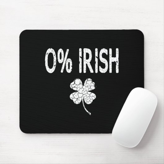 0% Irish Funny St. Patrick's Day Shamrock Men Wome Muismat (Met muis)