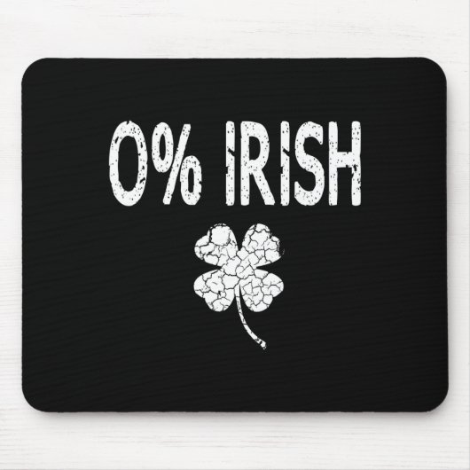 0% Irish Funny St. Patrick's Day Shamrock Men Wome Muismat (Voorkant)