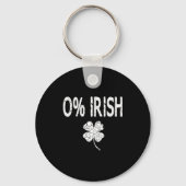 0% Irish Funny St. Patrick's Day Shamrock Men Wome Sleutelhanger (Voorkant)