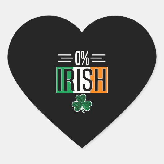 0 Irish St Patricks Day Irish Zero Percent Shmaroc Hart Sticker (Voorkant)