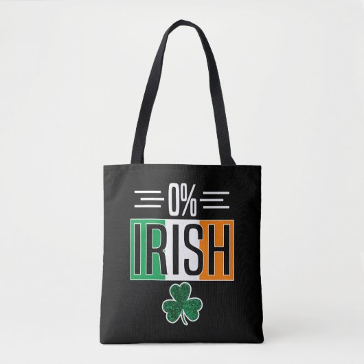 0 Irish St Patricks Day Irish Zero Percent Shmaroc Tote Bag (Voorkant)