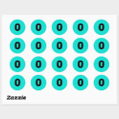 0 Kleine Ronde Turquoise Aantal Stickers door Janz (Vel)