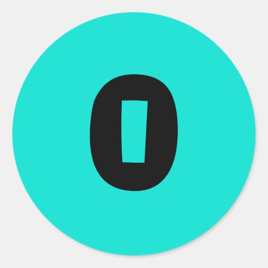 0 Kleine Ronde Turquoise Aantal Stickers door Janz (Voorkant)